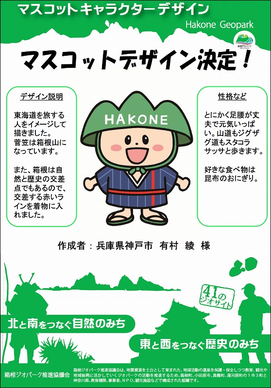 マスコットデザイン決定 お知らせ 箱根ジオパーク